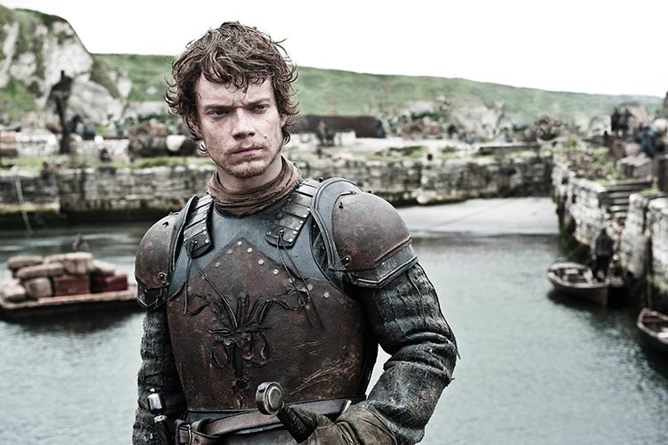 Game of Thrones' Theon Greyjoy (played by Alfie Allen) at Lordsport (Ballintoy). Image courtesy of Sky.