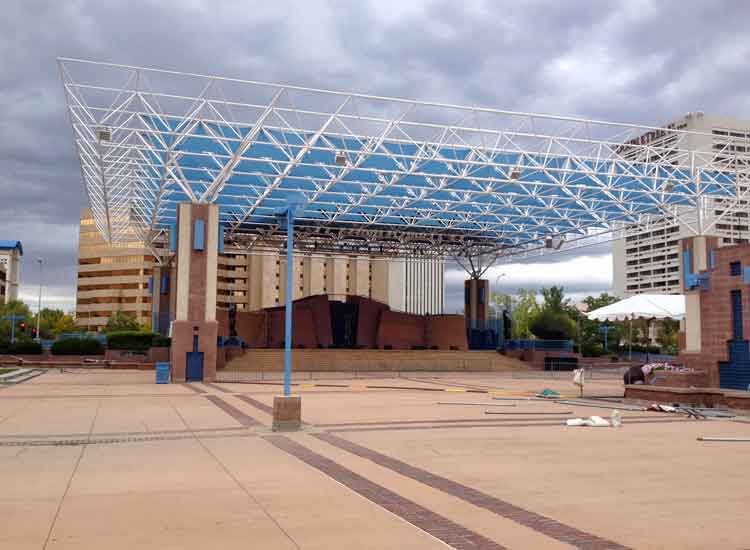 Albuquerque Civic Plaza. Square where Hank and Gomie send Jesse to meet Walt wearing a wire. Image by Megan Eaves / Lonely Planet.