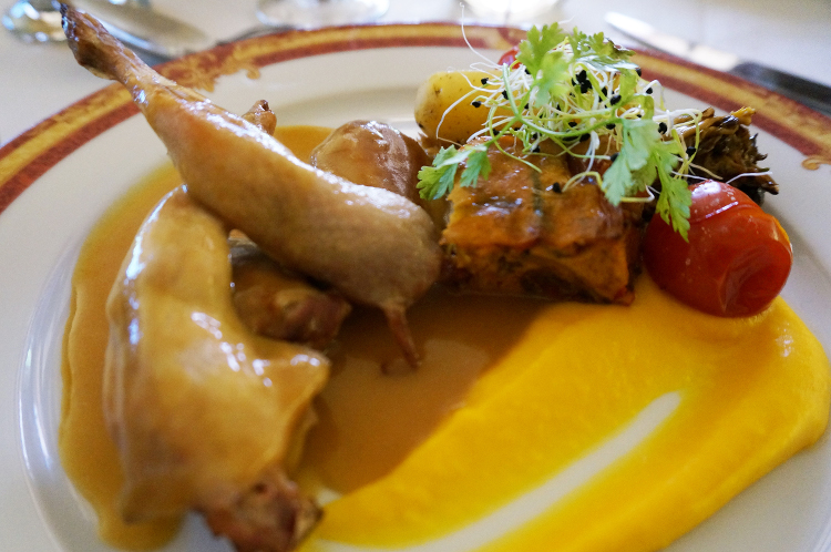 Guinea fowl confit at exceptional Auvergne restaurant L'Auberge de la Forge in Glaine-Montaigut. Image by Anita Isalska Lonely Planet