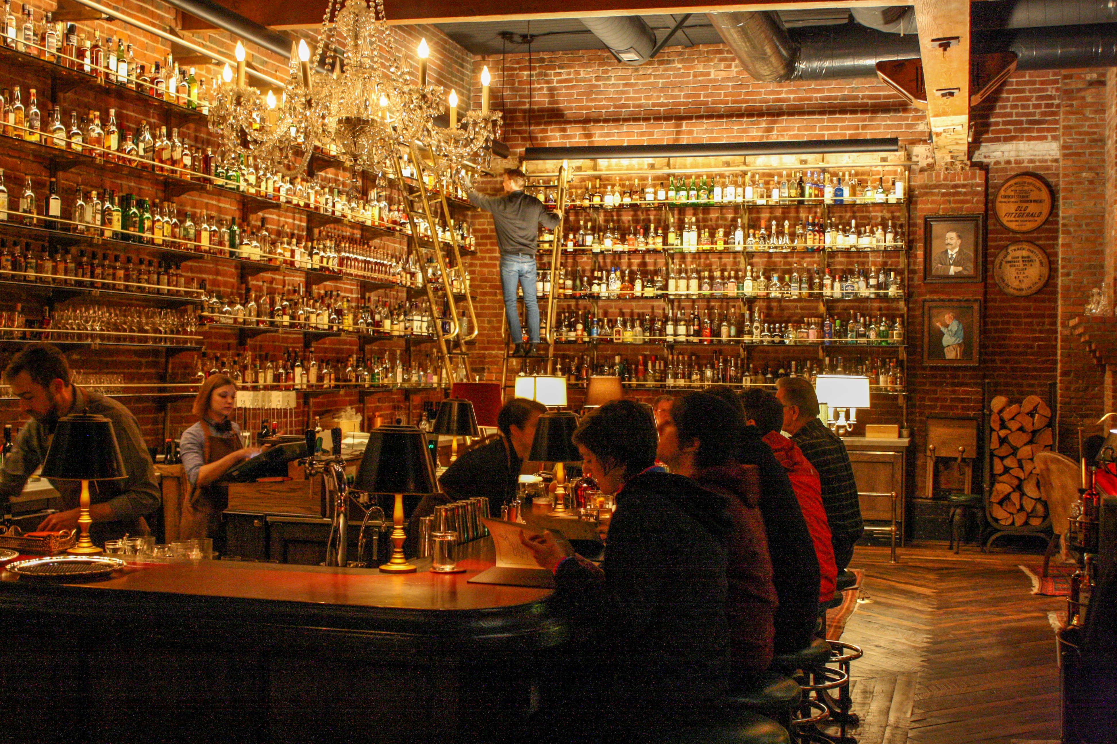 Over 1500 spirits are available at Multnomah Whiskey Library. Image by  / Lonely Planet