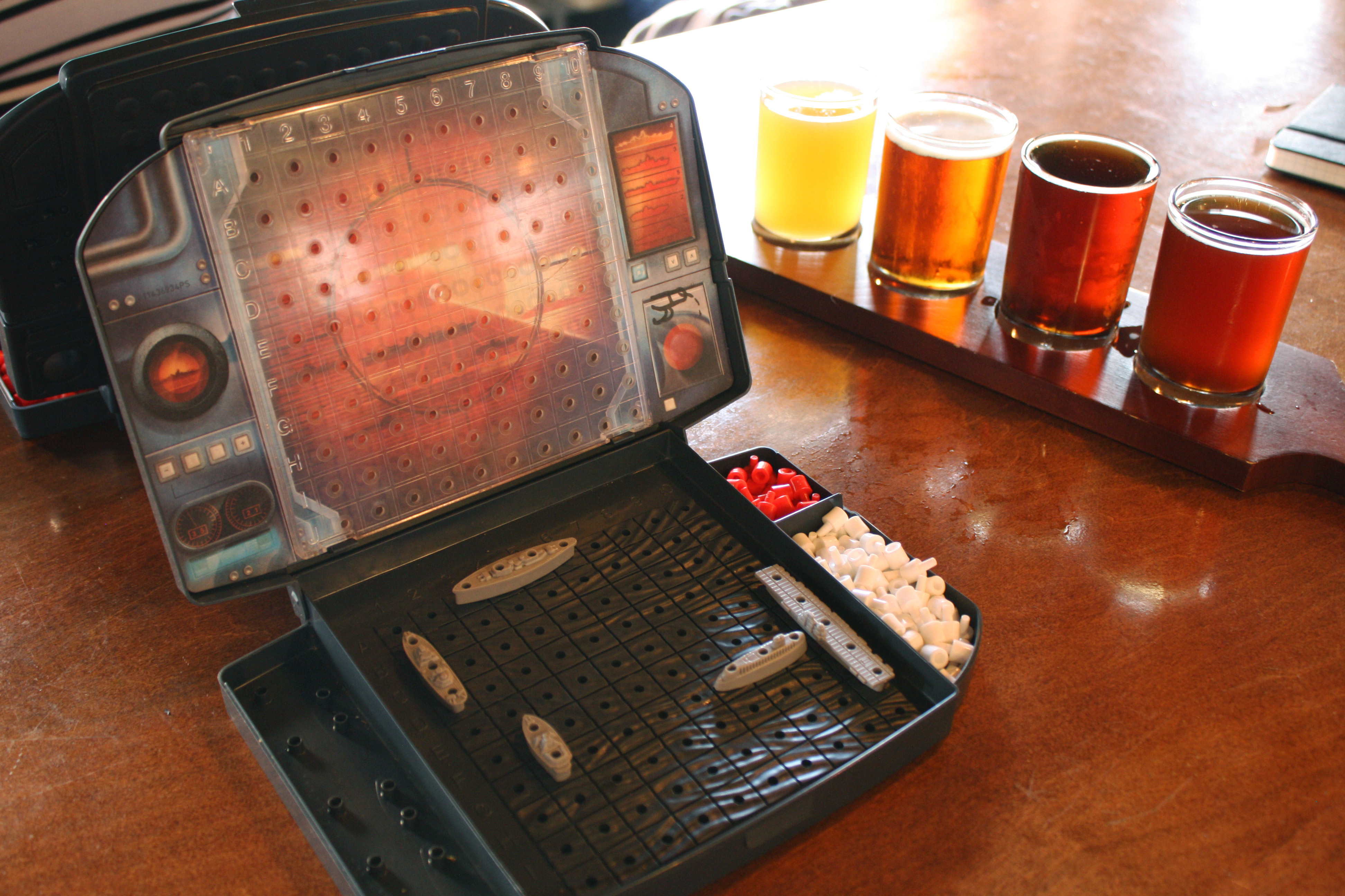 Sinking flights and battleships at Jackalope Brewery. Image by  / Lonely Planet