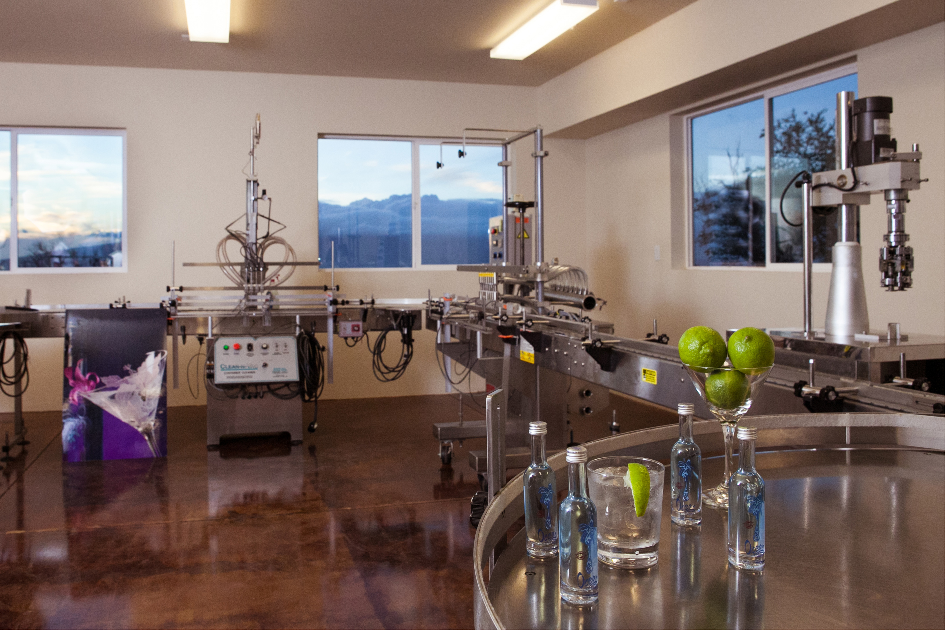 Inside the bottling room at Ocean Organic Vodka. Image by Jessica Pearl / Courtesy of Ocean Organic Vodka