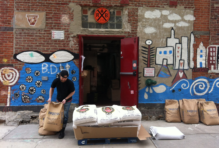 Unloading beery supplies at Rockaway Brewing Company. Image courtesy of Rockaway Brewing Company