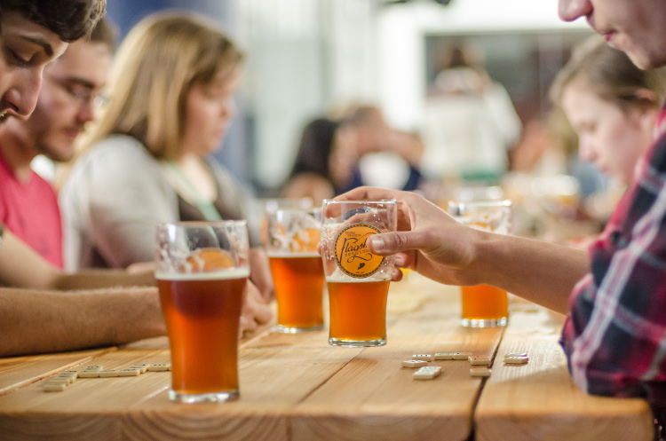 Stripped back tasting room of Flagship Brewery. Image by Mike Shane Photography / Flagship Brewery. 