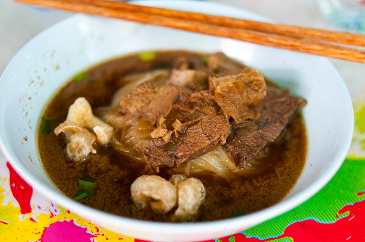 A bowl of beef ‘boat noodles’, Bangkok. Image by Austin Bush