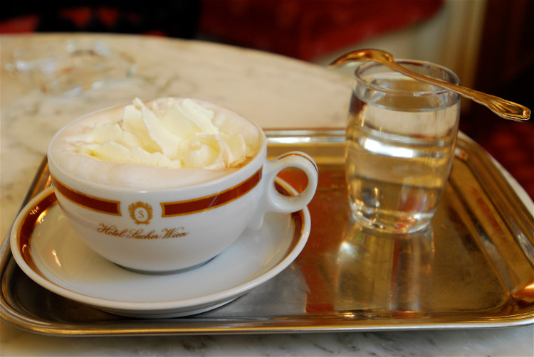 Coffee at Hotel Sacher. Image by Yann Doelan/Photostock/Getty