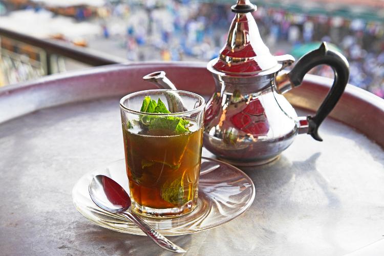 A quintessential glass of Moroccan mint tea. Julian Love / AWL Images / Getty
