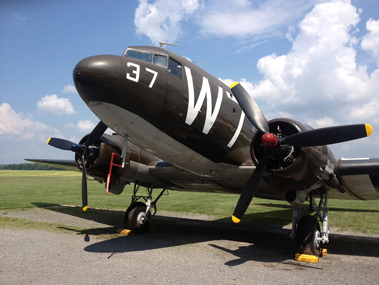 1943 Douglas C-47A Skytrain 'Dakota', one of very few air-worthy C-47s that served on D-Day. Image courtesy of Return to Normandy