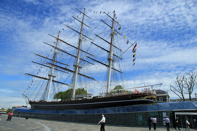 Finally at rest after circumnavigating the globe, the Cutty Sark beguiles visitors to Greenwich, London. Image by Karen Roe / CC BY 2.0