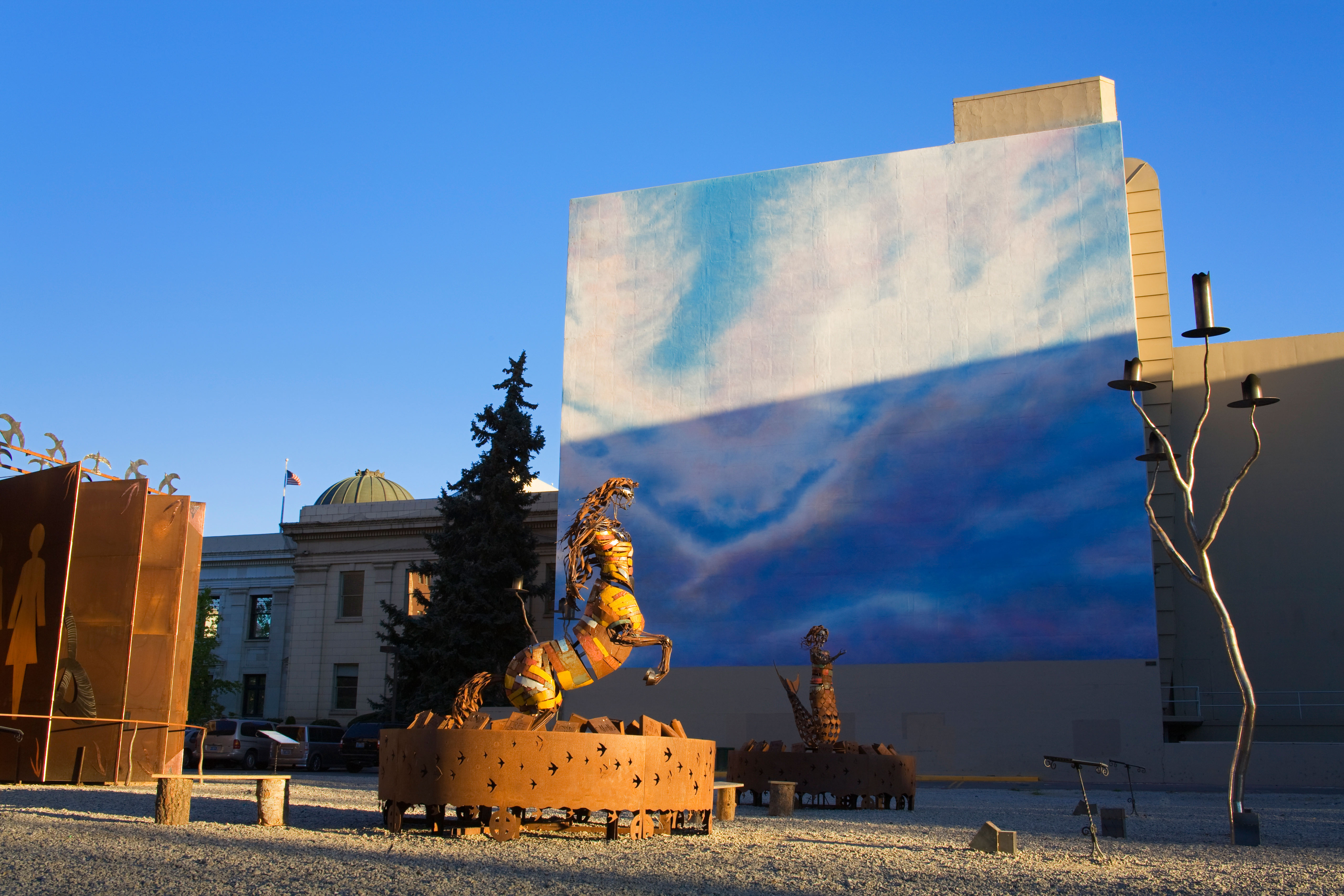 The Celtic Forest sculptures, examples of public art in the Riverwalk District in Reno. Image by Richard Cummins / Lonely Planet