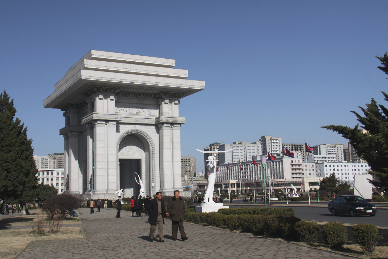 Pyongyang's Triumphal Arch is dedicated to the end of Japanese occupation in 1945. Image by Lonely Planet