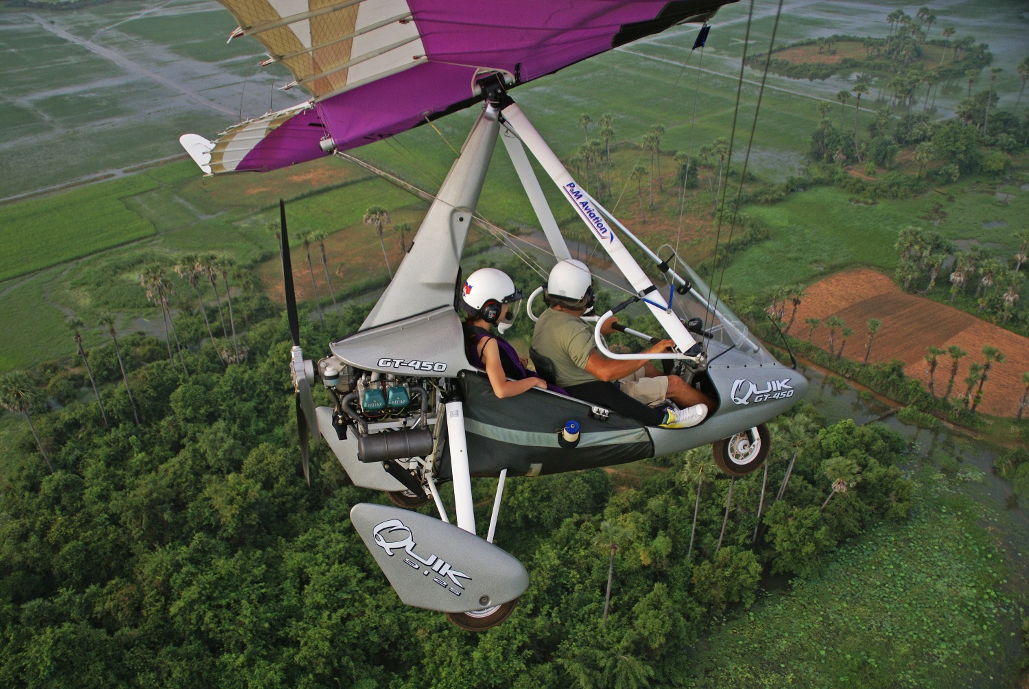 Microlight flight over Angkor