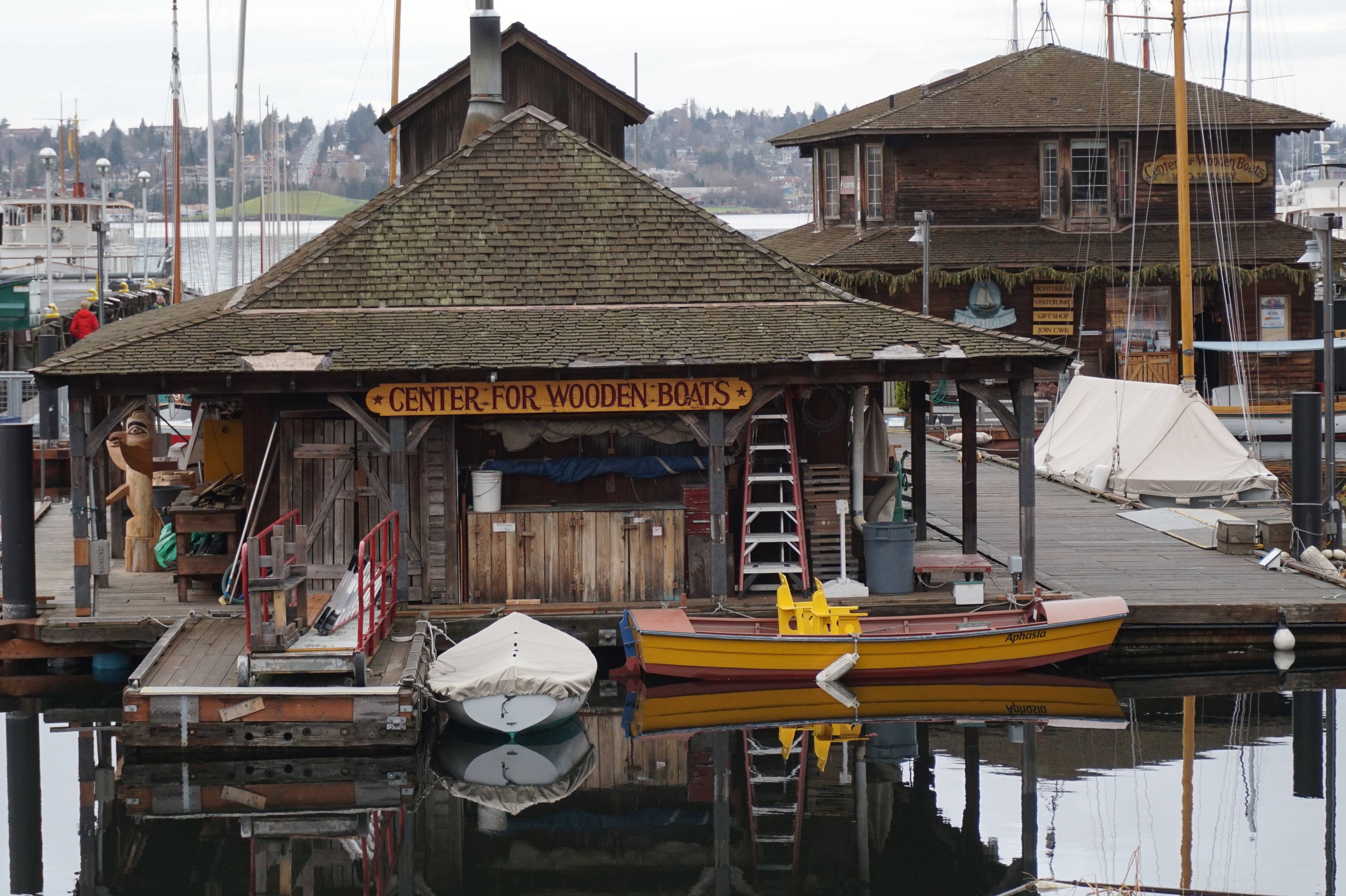 Seattle’s Center for Wooden Boats rents watercraft for exploring Lake Union and maintains a collection of maritime history artifacts. Image by Brendan Sainsbury / Lonely Planet