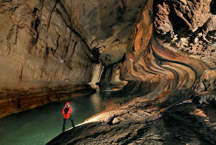 The giant caves of Mulu National Park, Sarawak, Borneo, Malaysia. Image by Robbie Shone / Aurora / Getty Images.