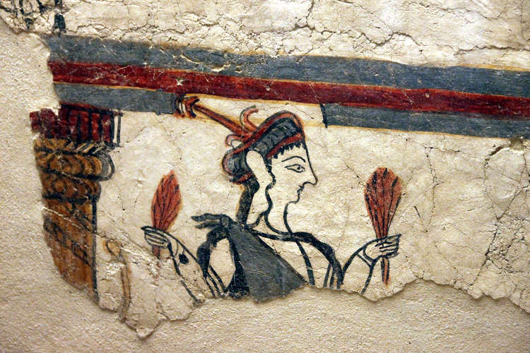 Potnia Theron (Mistress of the Animals) painting, Ancient Mycenae. Image by Klearchos Kapoutsis / CC BY 2.0