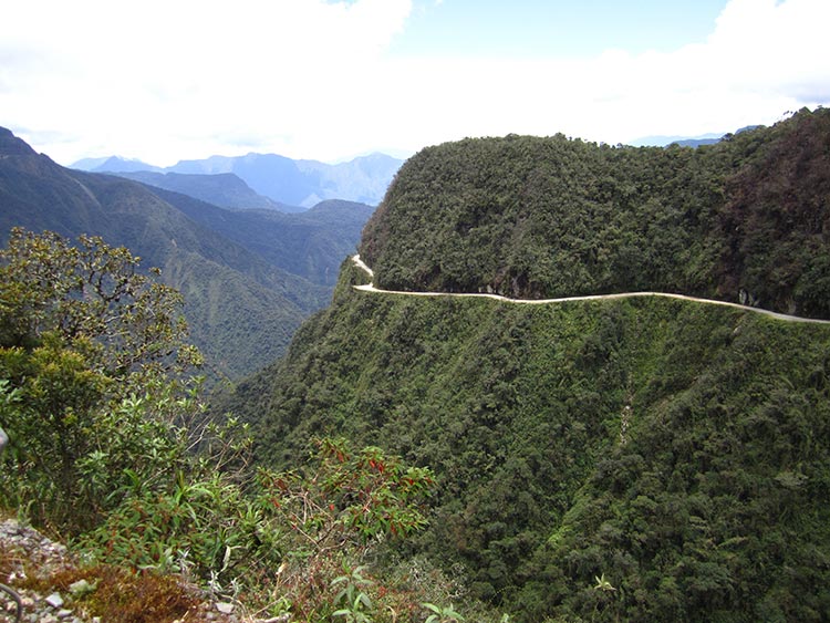 Teetering on the edge of Yungas Road. Image by Alicia Nijdam / CC BY 2.o