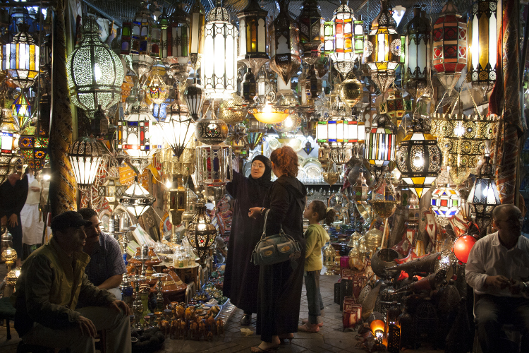 Shop for everything from leather to lanterns in Marrakesh's souks. Image by Amos Chapple / Lonely Planet Images / Getty