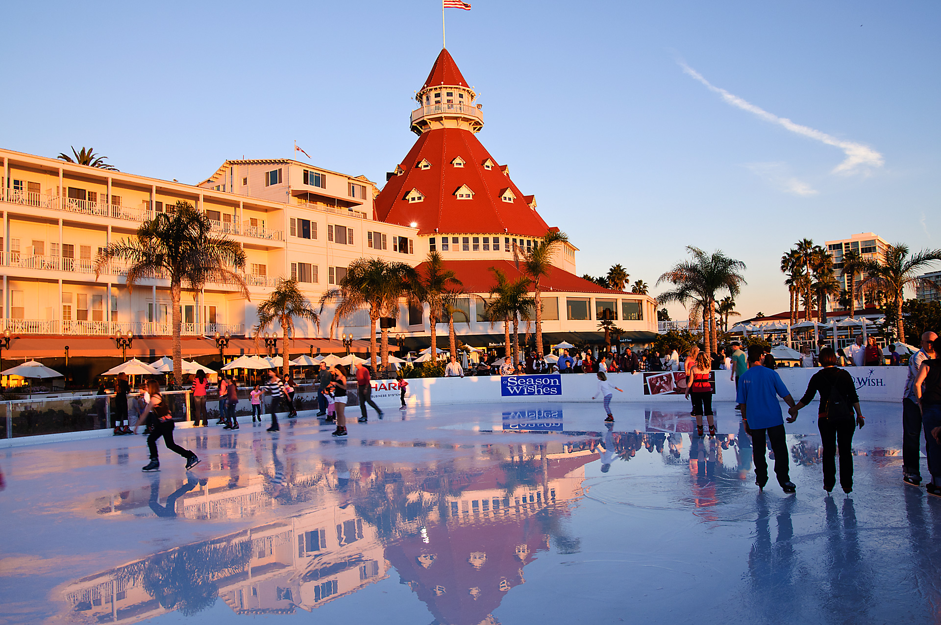 Ice skating at San Diego's Hotel del Coronado
