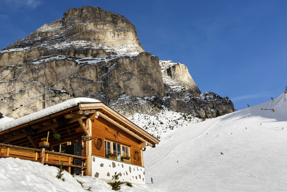 Restaurant beside the piste in Alta Badia