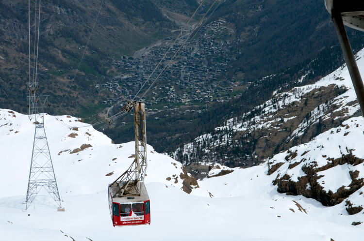 Check out the views from Europe's highest cable car, the Matterhorn Glacier Paradise. Image by Rob Alter/CC BY 2.0