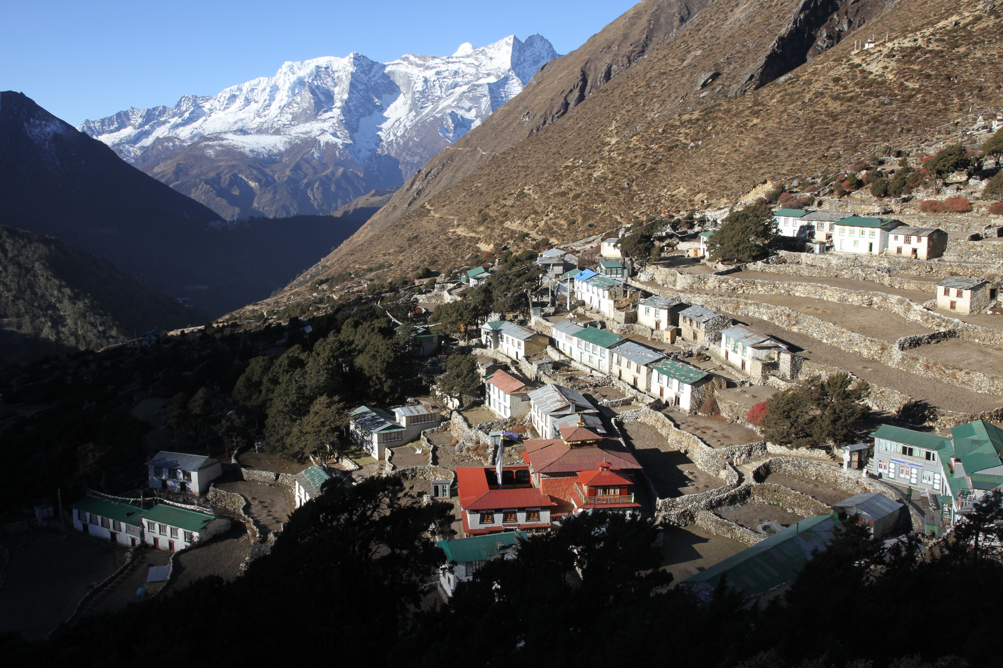 Upper Pangboche village with its famous gompa. Image by Bradley Mayhew / Lonely Planet