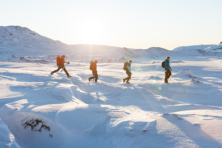 Snow can make hiking heavy going. Image by Gudmundur Tomasson / Moment / Getty Images