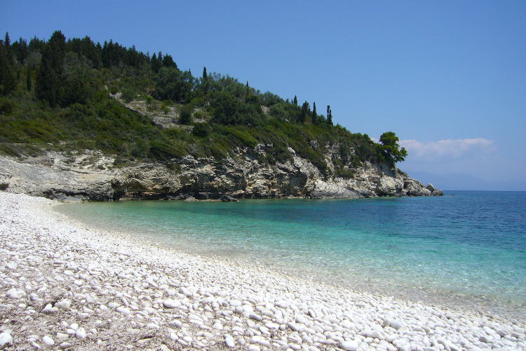 Rural trails link white stone beaches and aqua coves on Paxi. Image by Alexis Averbuck / Lonely Planet