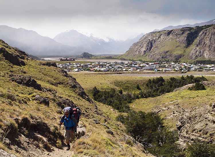 Trekkers leaving El Chalten for Laguna Toro / Image by Steve Waters