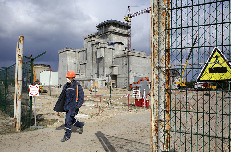 The concrete confinement structure around Reactor 4, Chernobyl.