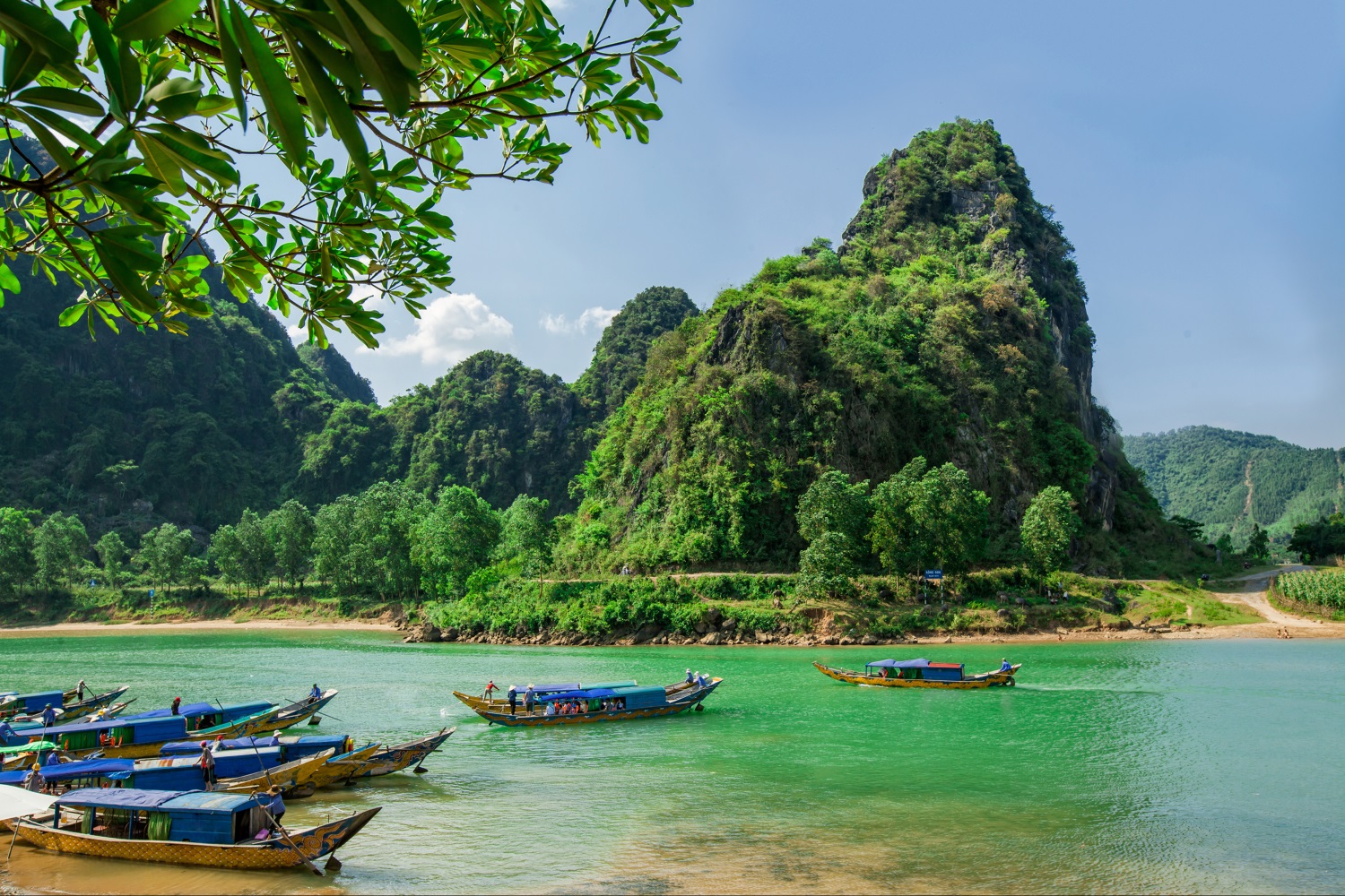 Boats on the river at Phong Nha-Ke National Park