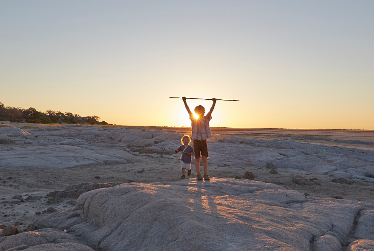 Children in Makgadikgadi Pans, Botswana