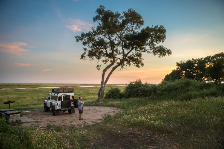 First coffee, then a day of self-driving adventure in Botswana. Image by Edwin Remsberg / Getty Images