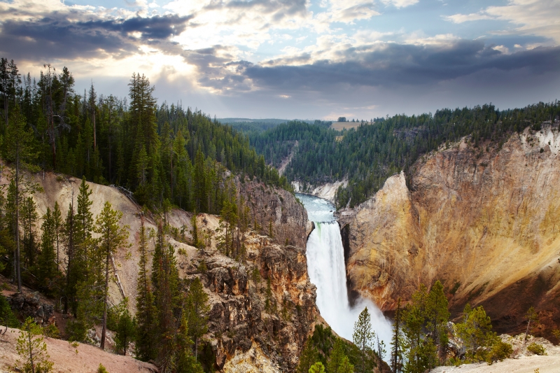 Overview of Lower Yellowstone Falls at Yosemite National Park.