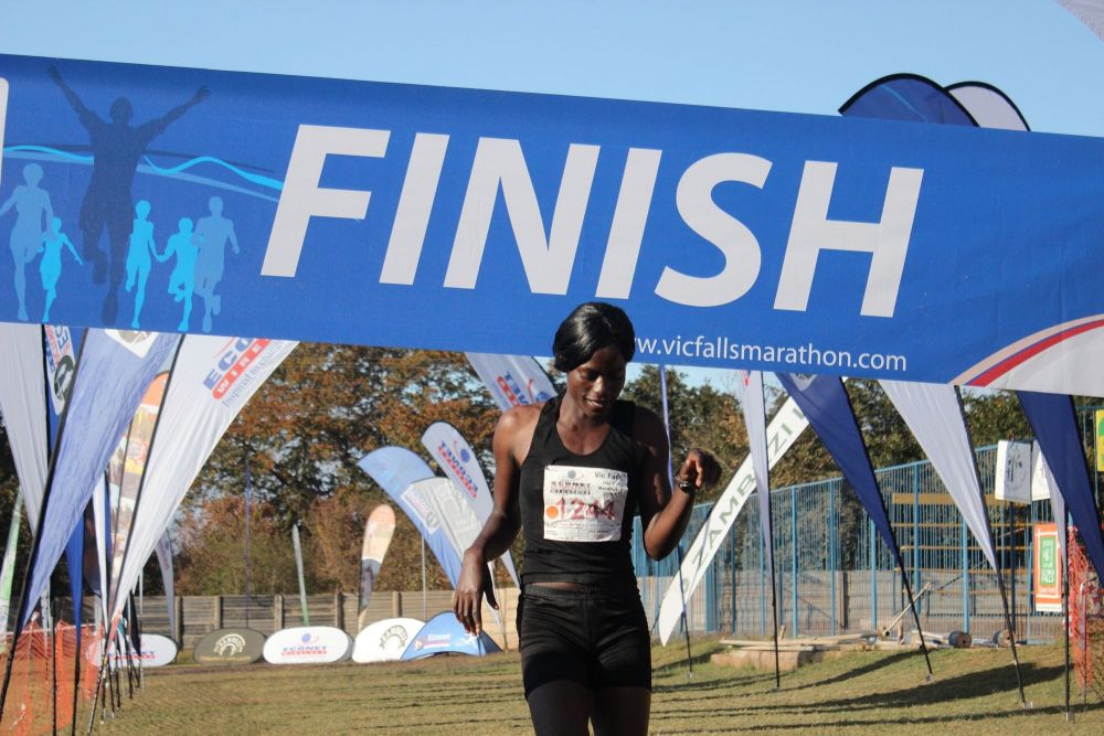 Finishing Vic Falls Marathon