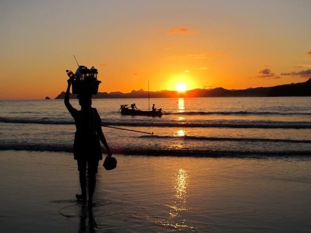 Preparing for a night of fishing, South Lombok