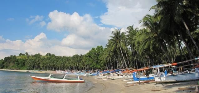 Jukungs on a Senggigi beach, Lombok