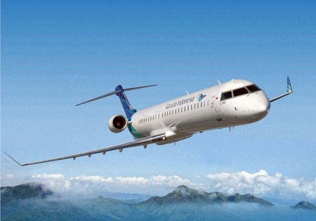 Garuda has 35 of these BA-CRJ-1000 on order for short-haul flights