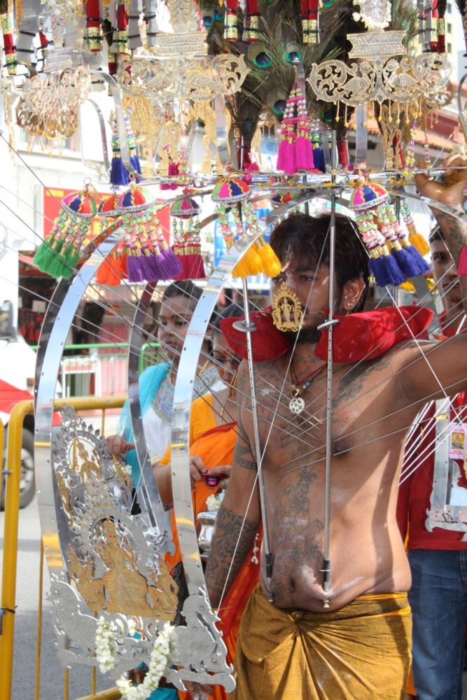 A Thaipusam Devotee in Singapore