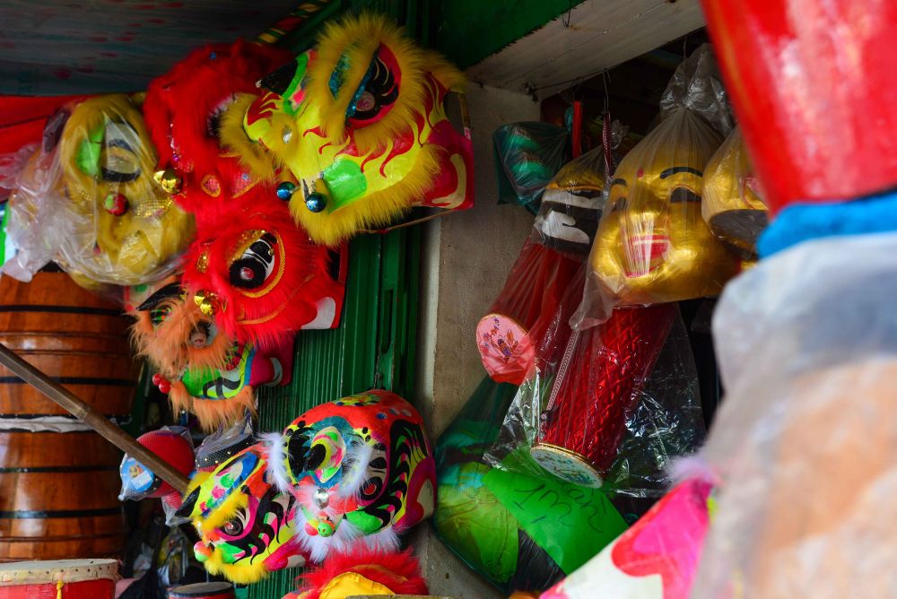 Lion dance heads