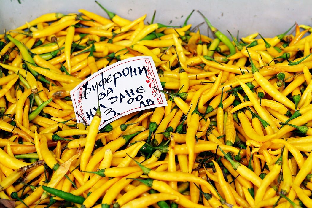 Yellow Chilis at Market