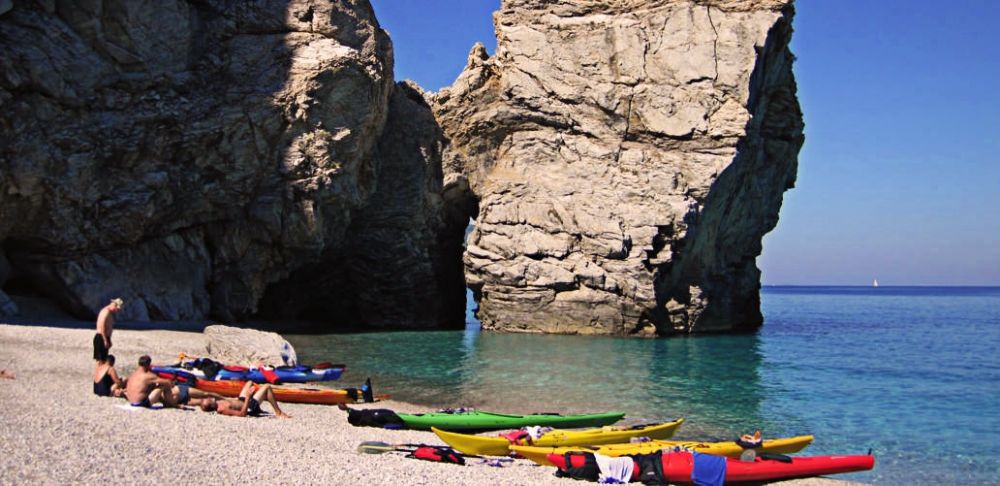 Sea kayak island hopping