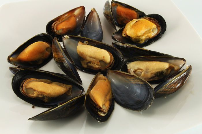 Shelled mussels 