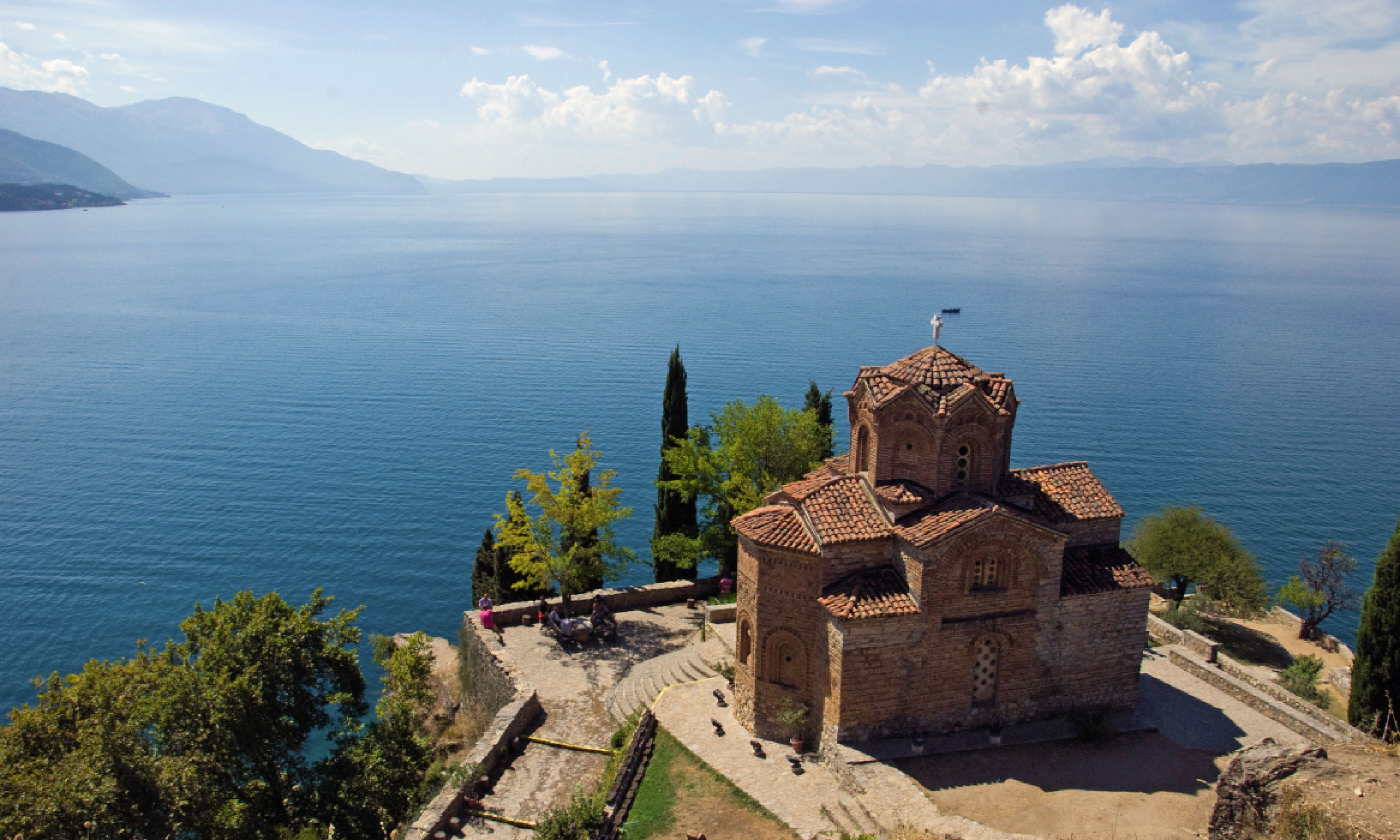St John at Kaneo Church overlooking Lake Ohrid, Macedonia (Lyn Hughes)