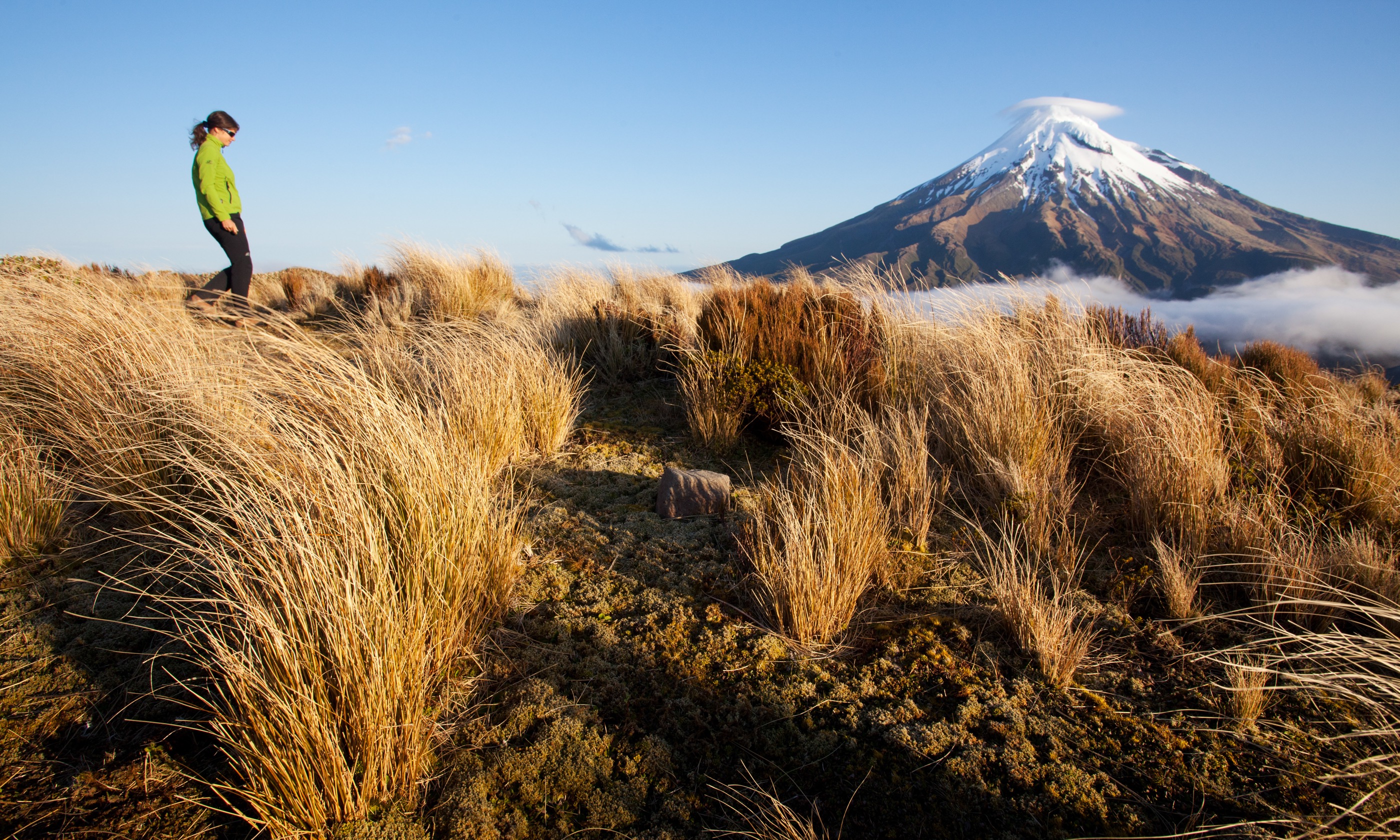 Girl trekking near Taranaki (Shutterstock.com)