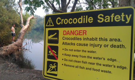 Croc safety sign, Kakadu (Lauren Novak)