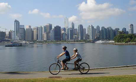 Stanley Park, Vancouver has fantastic bicycle routes with sublime views of the city (mjb84)