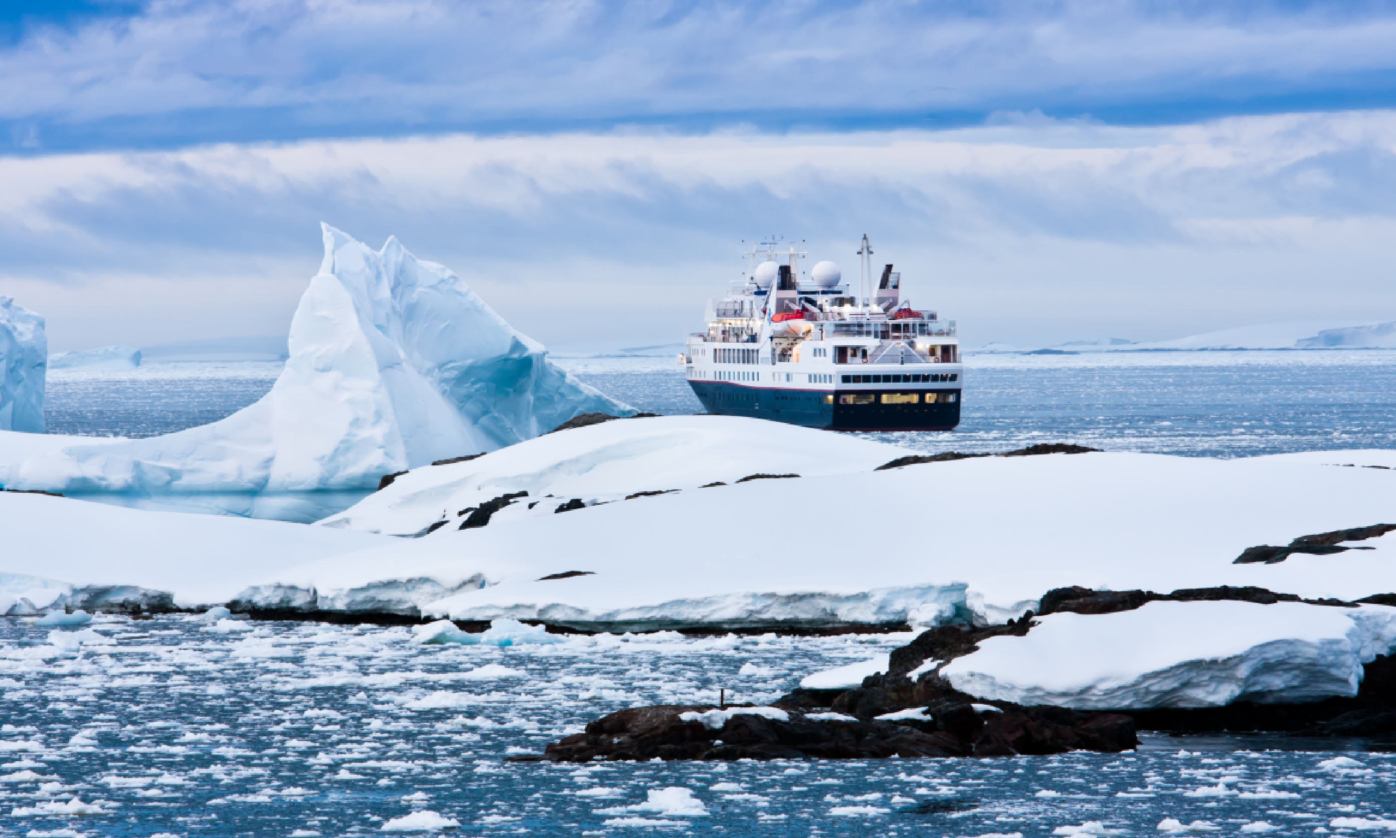 Big cruise ship in Antarctic waters (Shutterstock)