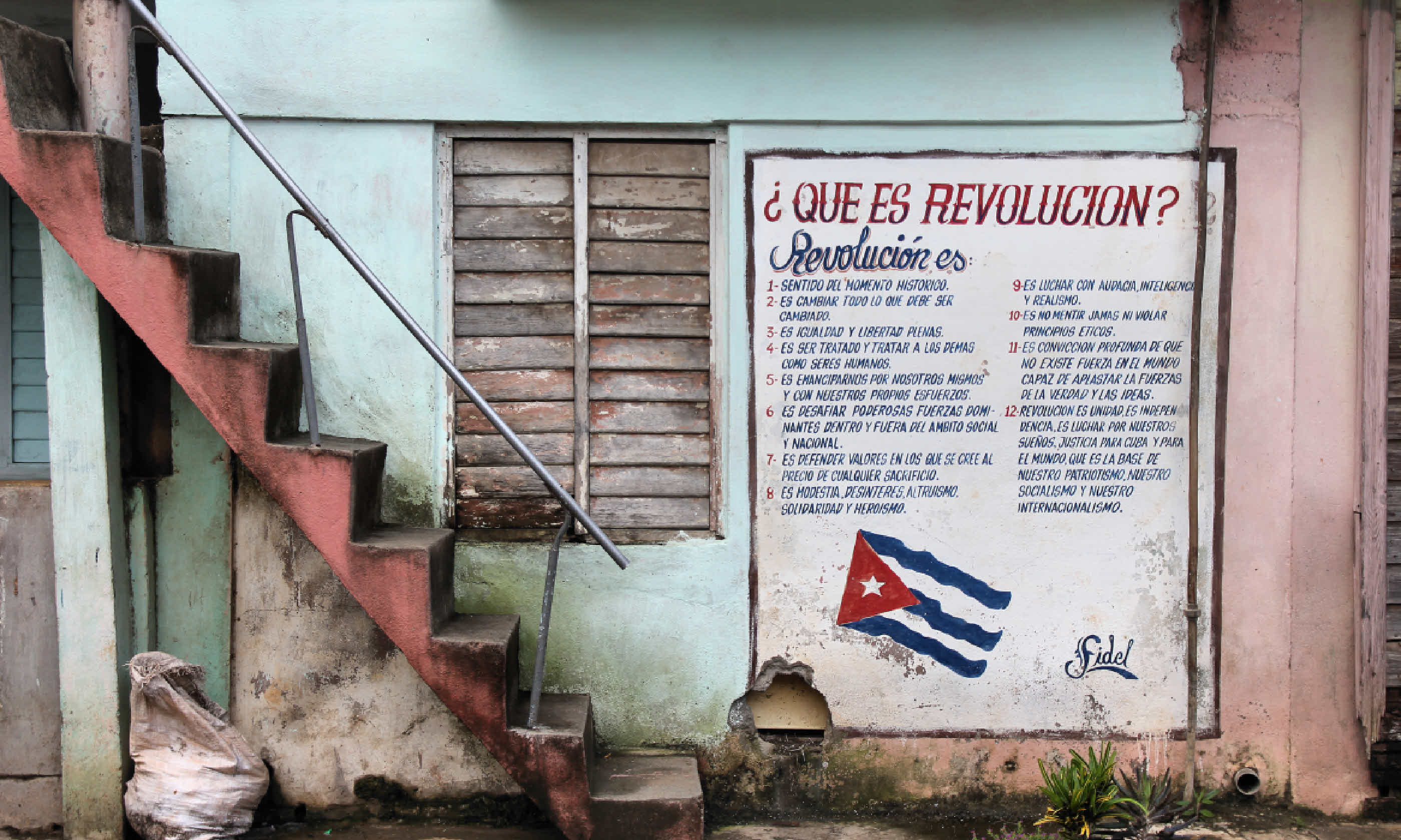Wall mural celebrates Revolution and Socialism in Baracoa (Shutterstock: see credit below)
