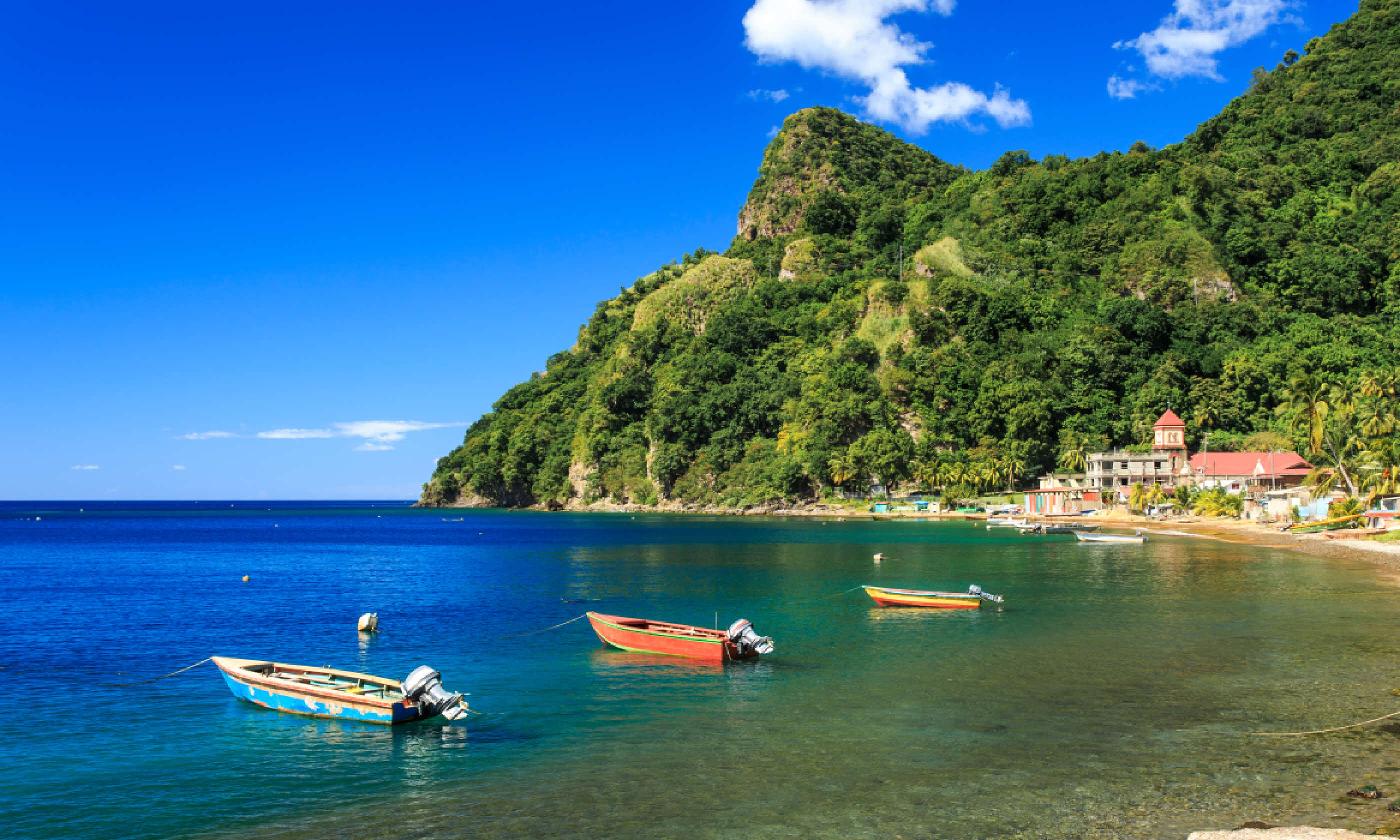 Boats on Soufriere Bay (Shutterstock)