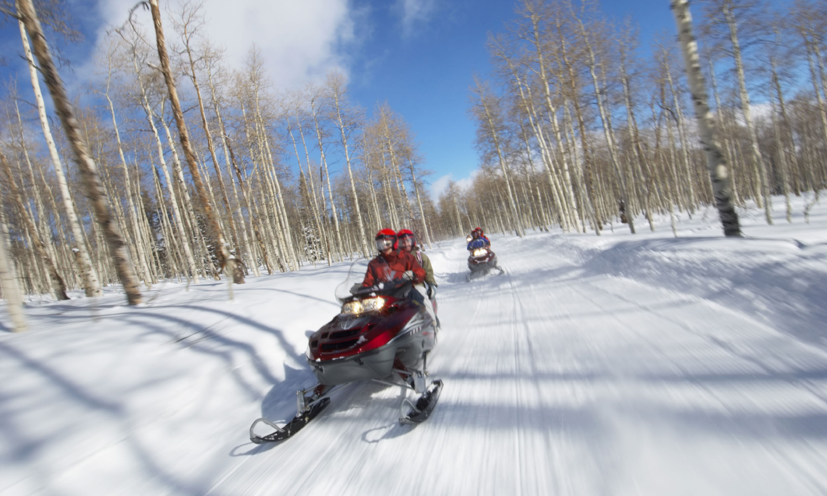 Riding snowmobiles (Shutterstock)